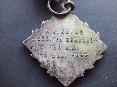 R.K. kring Gooi en Eemland 1935 wandeltocht oude medaille (2)